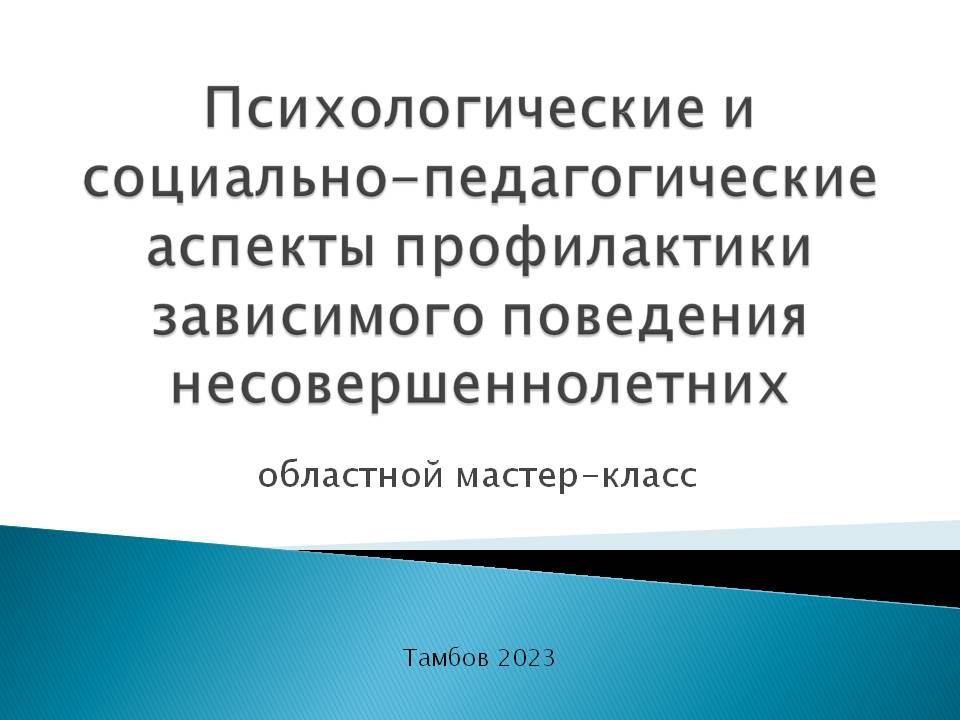 Областной мастер-класс «Психологические и социально-педагогические аспекты профилактики зависимого поведения несовершеннолетних».